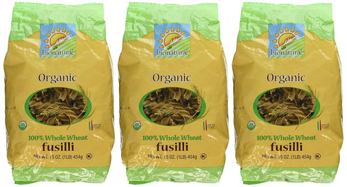 05608-3pack 1 (Pack 3) Bionaturae Bionaturae Fusilli Whole Wheat Pasta - Pound