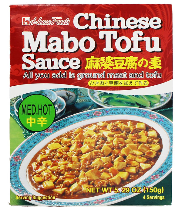 House Foods Chinese Mabo Tofu Sauce Medium Hot, 5.29 oz Pack of 10