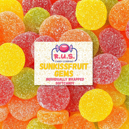 SunkissFruit Gems, 2 Pound Bulk Bag, Fruit Gems, Soft Candy Individually Wrapped