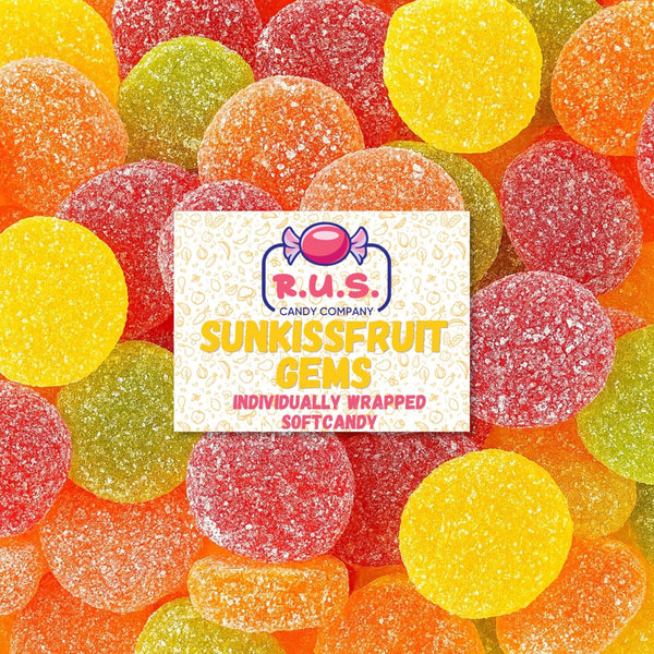 SunkissFruit Gems, 2 Pound Bulk Bag, Fruit Gems, Soft Candy Individually Wrapped