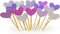 Cupcake Toppers 30Pcs Set, GUCUJI Funny Purple Heart DIY Glitter Mini Birthday Cake Decorations