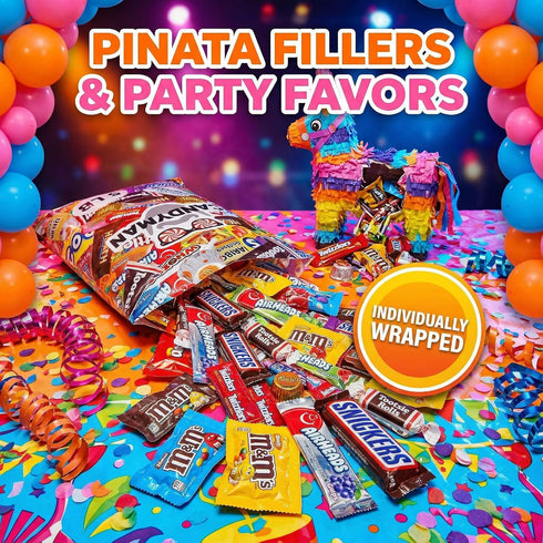 3 Lb Pack, Bulk Candy Variety Assorted Chocolate Candy Individually Wrapped, Fun Size & Mini Candy Bars for Parties