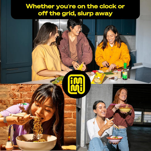immi 6-Pack Black Garlic Chicken Ramen Bold Flavor, Chewier Noodles & High Protein Vegan, Keto-Friendly Ramen Noodles