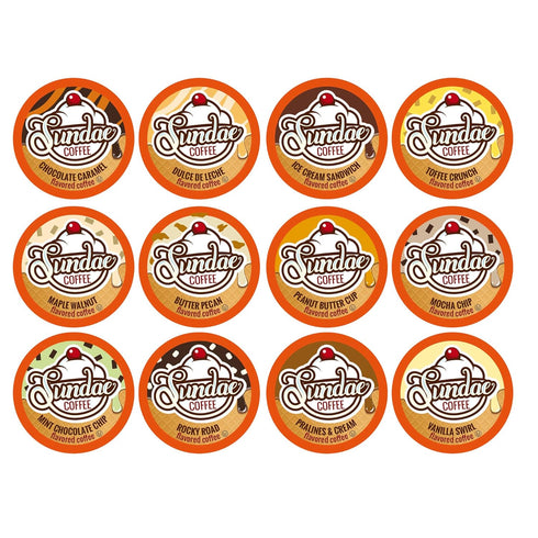 2.0 48 Count Pack) Sundae Ice Cream Flavored Coffee Pods, Compatible with Keurig K-Cup Brewer, (Assorted Variety