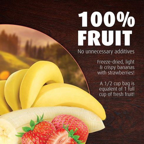 0.42 Oz (Pack 12), 100% Brothers All Natural Disney Freeze Dried Fruit Crisps, Banana Strawberry, of Made with Fruit