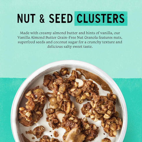 Purely Elizabeth Keto Granola - Vanilla Almond Butter, Grain-Free, Gluten-Free, Non-GMO (8oz Bag)
