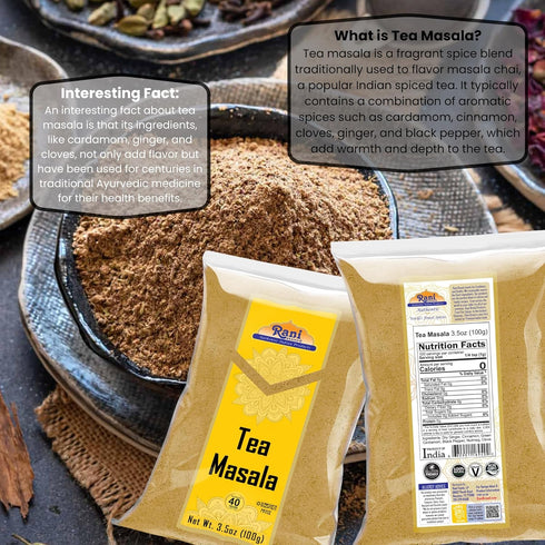 Rani Tea (Chai) Masala Indian Spice Blend, 3.5oz (100g), All Natural, Vegan, Gluten Friendly