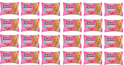 3 oz (Pack 24) Nissin Top Ramen Shrimp Flavor Ramen Noodle Soup
