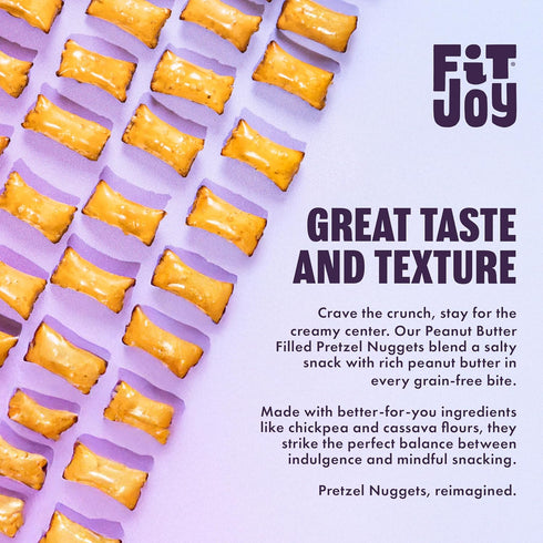 FitJoy Peanut Butter Filled Pretzel Nuggets Gluten, Dairy & Corn Free Peanut Butter Snacks Grain Free Cassava