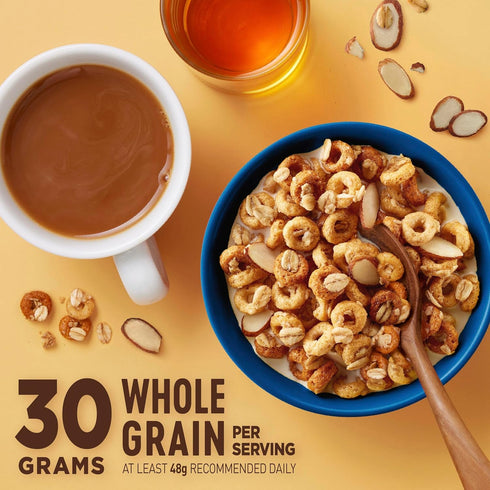 24 oz Cheerios Oat Crunch Almond Breakfast Cereal, Made with Whole Grain, Family Size
