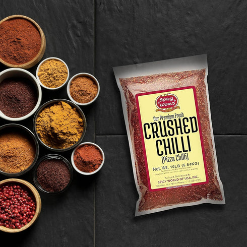 Spicy World 10 Pack Crushed Red Pepper Flakes Pound Bulk Value - Chili Flakes - by
