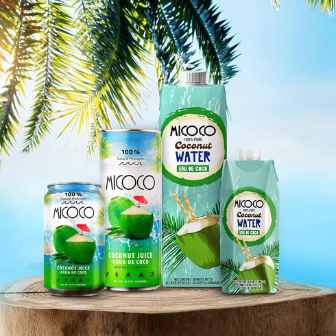 60% 10.5 Oz (Pack 24) MICOCO Coconut Juice, Juice, With Pulp, Fl