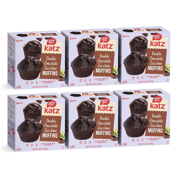 Katz Gluten Free Double Chocolate Zucchini Muffins. A Rich Chocolate Muffin With