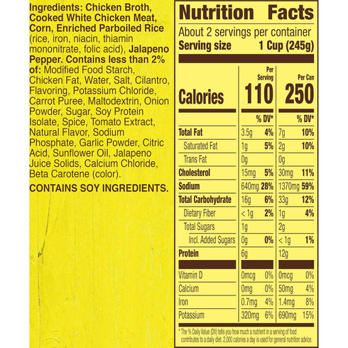 18.5 oz Old El Paso Mexican-Style Chicken and Rice With Corn Soup, Ready to Serve Canned Soup