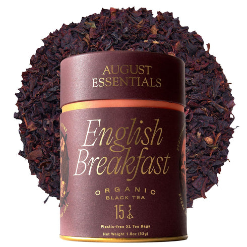 August Essentials English Breakfast Black Tea Handcrafted Organic Black Tea for Daily