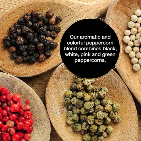 1 The Spice Lab Rainbow Peppercorns - Mixed Peppercorns Whole Pound Resealable Bag - Kings Peppercorn Medley - All
