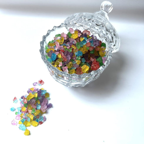 SweetGlob (1 Old Fashioned Medium Rock Sugar Candy Gems, Lump Sugar Rock Crystals Pound, Assorted Flavors)