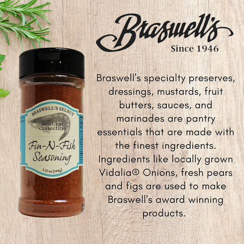 5.25 oz) Fin N' Fish Seasoning from Braswell's Food Co. Select Seafood Condiments (Fin N Fish seasoning