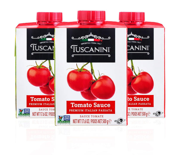 Tuscanini Premium Italian Tomato Sauce, 17.6 oz (3 Pack) - Resealable, Product of Italy