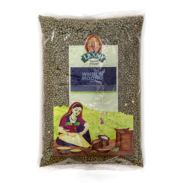 Laxmi Whole Moong, Mung Bean Seeds - 4lbs for Cooking & Sprouting