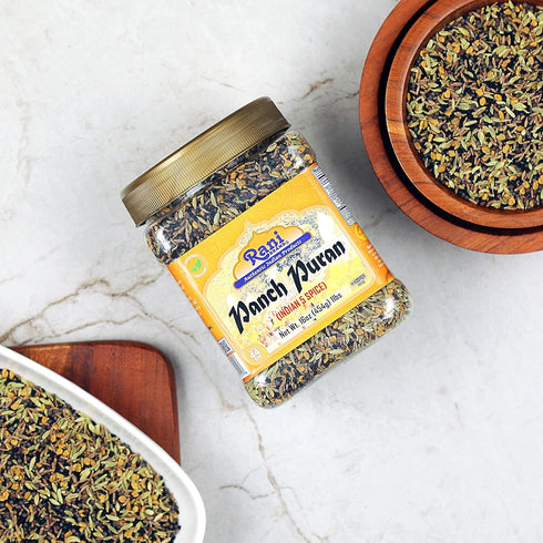 (5 16oz (1lb) 454g Rani Panch Puran Spice) PET Jar ~ All Natural | Vegan | Gluten Friendly | NON-GMO | Indian Origin