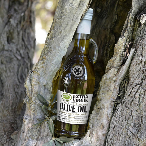 500ml (16.9 oz) Pack 2 KORVEL Greek Extra Virgin Olive Oil, Amphora Glass Bottle, fl of Premium EVOO for Cooking