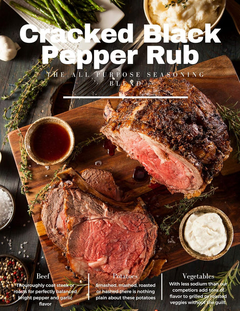 5.5 oz. (Pack 2) Cracked Black Pepper Rub- Jar of - A classic Montreal Style Steak Seasoning Blend. Use on steak