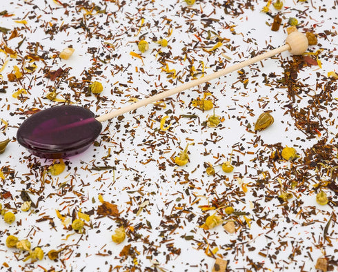 Sweet Stirs Pack 10 Original Flavored American Honey Spoons on Wooden Sticks Gift of (Lavender)