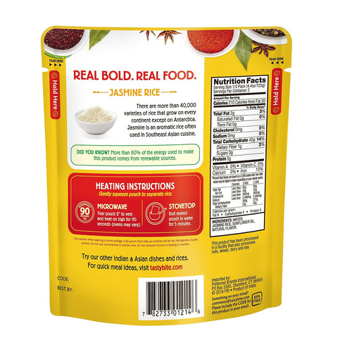 8.8 OZ (Pack 3) TASTYBITE Organic Jasmine Rice