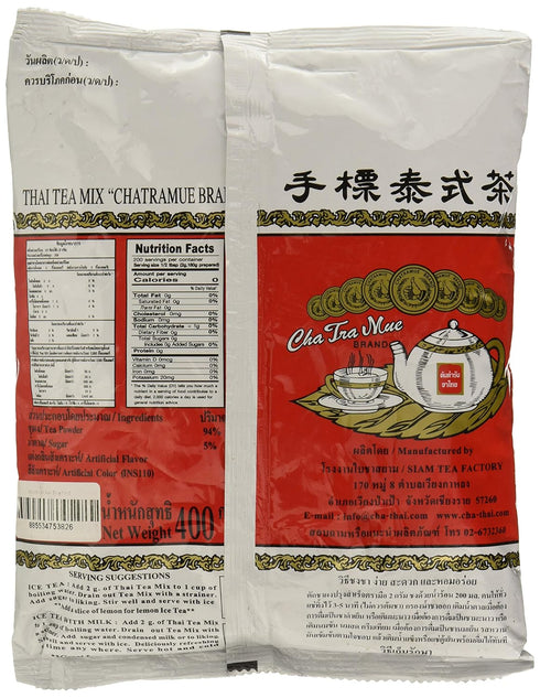 400g Pack 1 Number-One ChaTraMue Original Thai Iced Tea Mix Bag