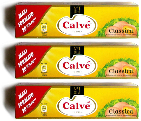 Calv : "Classica" Italian Mayonnaise 6.25 Fluid Ounce (185ml) Package (Pack of 3)