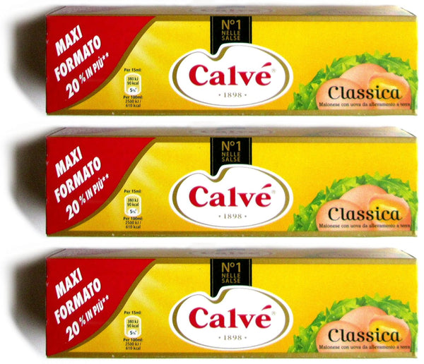 Calv : "Classica" Italian Mayonnaise 6.25 Fluid Ounce (185ml) Package (Pack of 3)