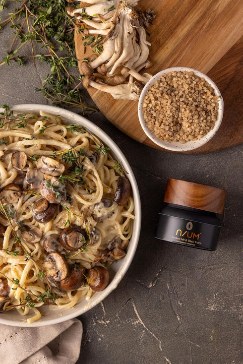 4.9 oz N/UM - Smoked Salt & Black Truffle - Handcrafted with African Beechwood Smoked Kalahari Salt and Real Black