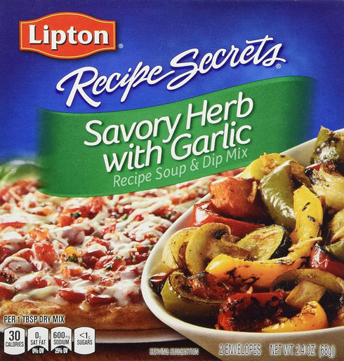 Lipton Recipe Secrets Soup & Dip Mix - Savory Herb with Garlic, 2 envelopes 2.4 oz, (Pack of 4).