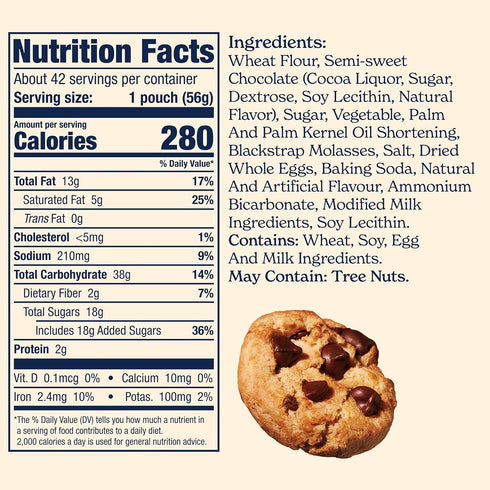 9 oz Famous Amos Classic Chocolate Chip Cookies, Bite-Size Cookies, Great for Sharing, Resealable Bag