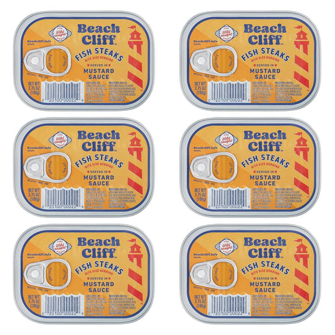 Beach Cliff Wild Caught Fish Steaks in Mustard Sauce, 3.75 oz Can