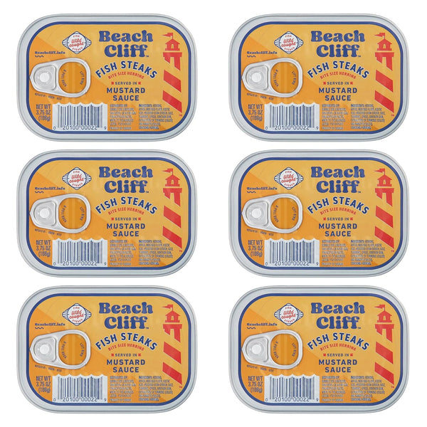 Beach Cliff Wild Caught Fish Steaks in Mustard Sauce, 3.75 oz Can