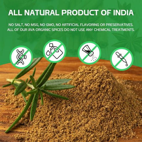 Jiva Organics Organic Garam Masala Powder, 1 Pound Bulk Jar - NON-GMO, Salt Free Indian Spice Blend