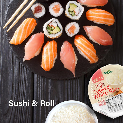 7.05 oz (Pack 12 Jayone Instant Cooked Rice, Pantry Staple Bap, Sticky, Microwavable, Shelf Stable Asian Bap, Product