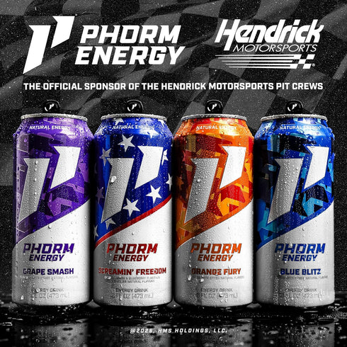 200 B12, 16 Oz 12 Pack Phorm Energy Drink, Grape Smash Flavor, MG Natural Caffeine From Green Tea, Sugar Free