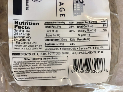 '-1 2 pack Lars Swedish Potato Sausage - Potatis Korv pound