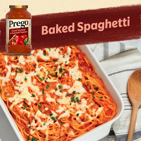 23.5 OZ 6) (Pack 2) Prego Sweet Sausage and Roasted Peppers Pasta Sauce, Jar (Case