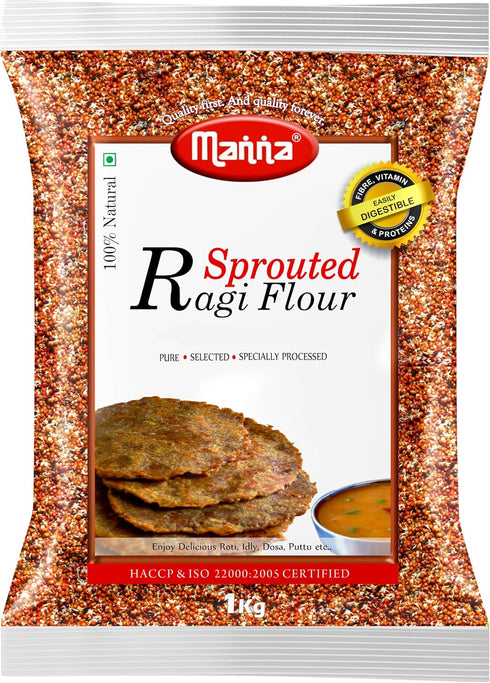 2kg (1kg Pack x2) Manna Sprouted Ragi Flour/ Finger Millet Flour