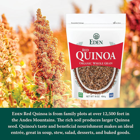 16 oz Eden Organic Red Quinoa, Bag, Imported, Andean