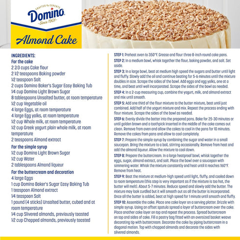 3.5 lb (Pack 2) Domino Pure Cane Ultrafine Granulated Baker's Sugar, Easy Baking Tub of - Includes Bonus Recipe Card