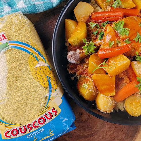 100% 2.2lb (Pack 1) Baraka Premium Original Moroccan Couscous | All Natural, Vegan, Non-GMO Fine Ancient Whole Wheat