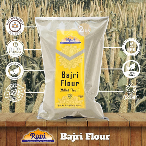 32oz (2lbs) 908g Rani Bajri Flour (Pearl Millet) ~ All Natural | Vegan | Gluten Friendly | NON-GMO | Kosher | Indian