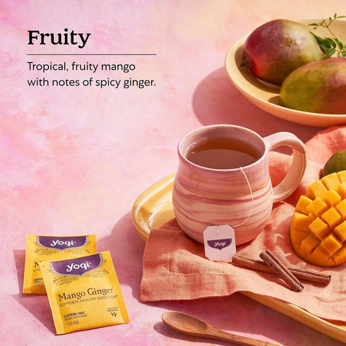 16 Pack (4 Packs) Yogi Tea Mango Ginger - Bags per - Organic Ginger Root Tea to Support Healthy Digestion - Contains
