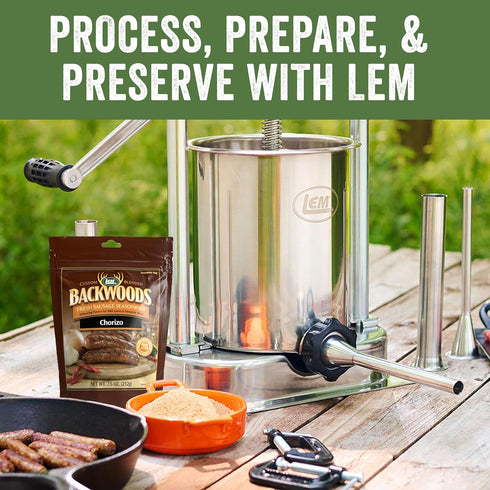 100 5 6 LEM Products Backwoods Bratwurst Fresh Sausage Seasoning, Ideal for Wild Game and Domestic Meat, Seasons Up