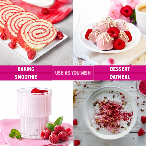 Summmer 1.76 Oz 100% Freeze Dried Raspberry Powder for Baking - Sugar Free, Natural Flavoring for Smoothies
